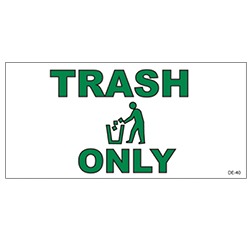 Model DE-40 -  TRASH ONLY Decal for BPRT Series Receptacles