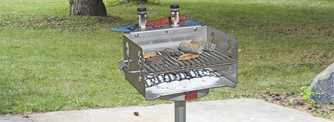 Model NS/S-20/S B6S Stainless Steel Charcoal Grill with bolt-on shelf