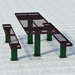 APT Series Multi-Pedestal Picnic Table - Using Expanded Steel