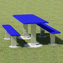 APT Series Multi-Pedestal Picnic Table - Using Formed Steel Channel
