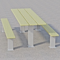 APT Series Multi-Pedestal Picnic Table - Using 2x10" Recycled Plastic Planks