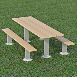 APT Series Multi-Pedestal Picnic Table - Using Lumber
