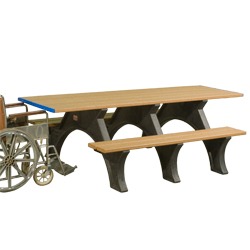 End Accessible Recycled Plastic Picnic Table With Arched Frame - ART Series