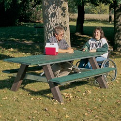 End Accessible A-Frame Picnic Table With Steel Braces - AT Series