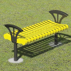 Contemporary Steel Bench - Flat Seat