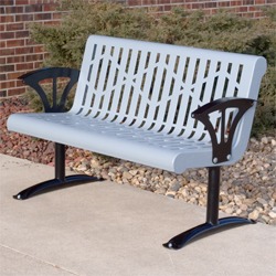 Contemporary Steel Bench - Contour Seat
