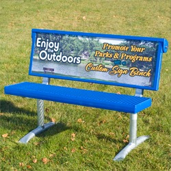 Sign Bench - B410 Series Traditional Seat - Your custom sign is the backrest.
