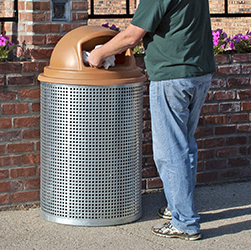 CN-R/R/G-55 Galvanized Perforated Steel Trash Receptacle #1