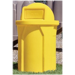 Kolorcans Round Trash Receptacle With Dome Lid