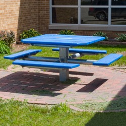 PQT-3 and PQT-4 Series Square Pedestal Picnic Table - Using Recycled Plastic