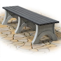100% Recycled Plastic Bench - Flat. RBF Series.