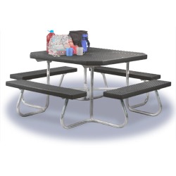 SQT-4 Series Portable 48" Square Picnic Table - Expanded Steel