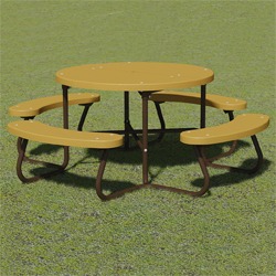 T100 Series - Round, Portable Picnic Table With CURVED Seats - Using Recycled Plastic
