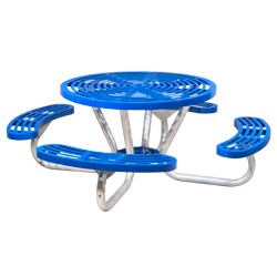Round, Portable Picnic Table With 1 Support Under Each Seat - T200 Series