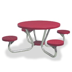 T200 Series - Round, Portable Picnic Table With ROUND Seats - Using Expanded Steel