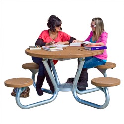 T200 Series - Round, Portable Picnic Table With ROUND Seats - Using Recycled Plastic