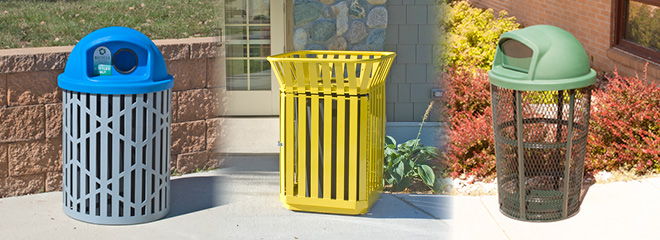 Expanded Metal Basket, Commercial Trash Cans