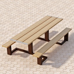 WPTS Square Frame Accessible Picnic Table - Using Lumber