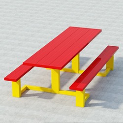 WPTS Square Frame Accessible Picnic Table - Using Aluminum