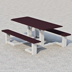 WPTS Square Frame Accessible Picnic Table - Using Formed Steel Channel